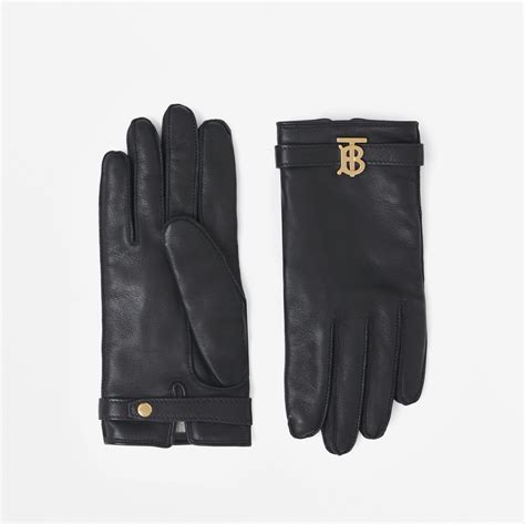 Monogram Motif Lambskin Gloves in Black 